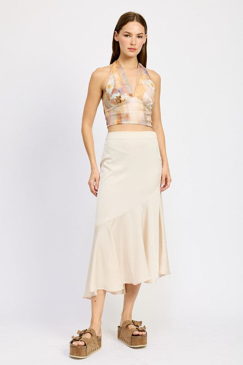 Automotive part featuring asymmetrical ruffle hem design, branded Jade Icarus, with metallic and textured surface details.