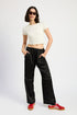 Jade Icarus satin lounge pants with contrast stitched detailing, featuring a relaxed fit and smooth fabric for casual comfort.
