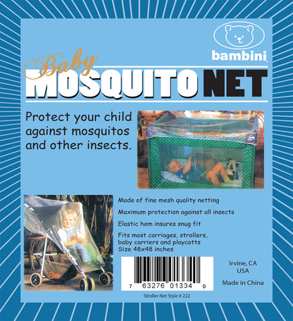 Emerald Clover play pen and stroller mosquito net protecting against insects, lightweight mesh fabric coverage for baby safety.
