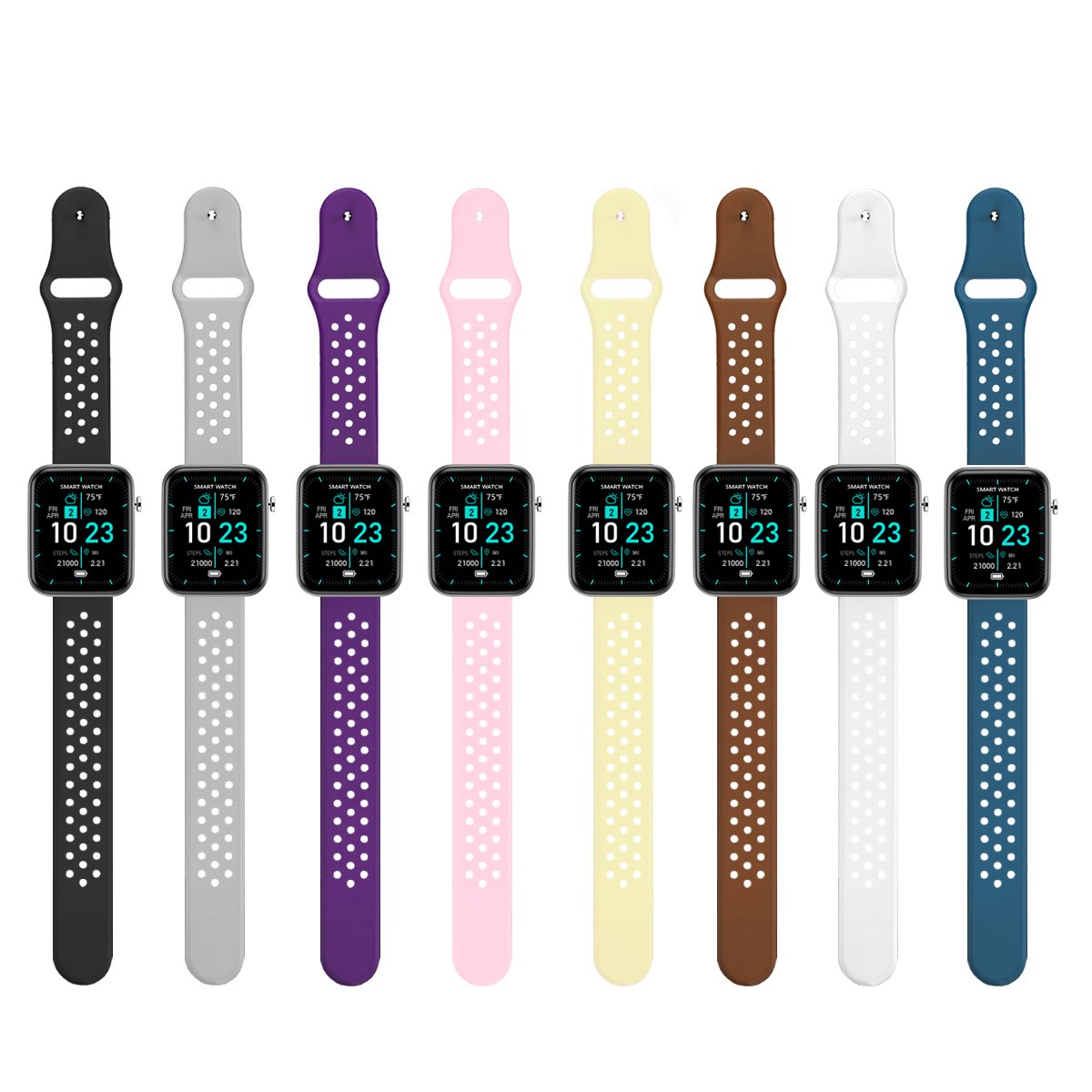 Salmon Lucky advanced smartwatch with three interchangeable bands and wellness and activity tracking features.