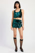 Jade Icarus sequin mini skirt with slit, stylish women&