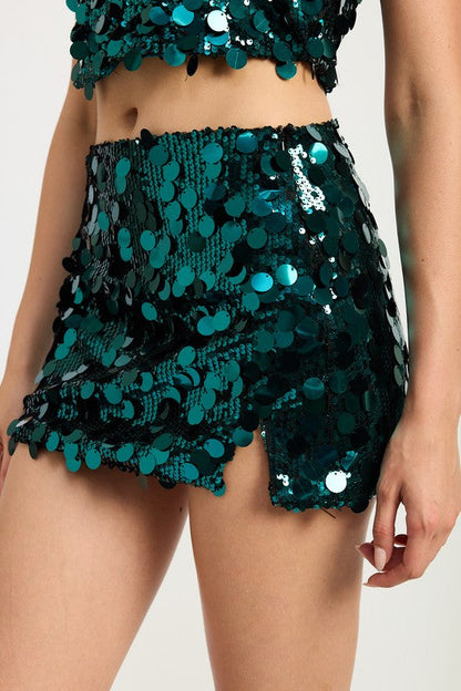 Jade Icarus sequin mini skirt with side slit, women&