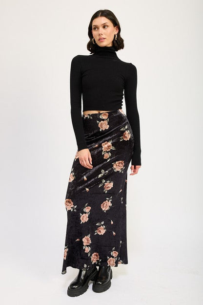 Automotive-themed high waist maxi pencil skirt by Jade Icarus, featuring sleek design and fitted silhouette in a stylish fabric.
