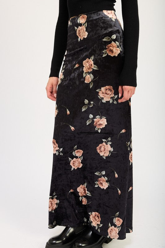 Automotive high waist maxi pencil skirt by Jade Icarus, shown in a stylish, fitted design with sleek fabric.