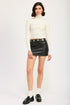 Jade Icarus grommet micro mini skirt for automotive customization, featuring metal grommets and a sleek, fitted design.