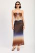 Jade Icarus ombre mesh skirt for women, featuring a flowy, semi-transparent fabric with a stylish gradient design.