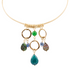 Abalone and green onyx golden collar necklace featuring a detailed design, from Start2Finish.