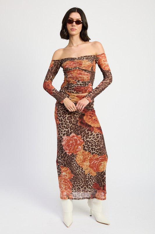 Printed mesh maxi skirt from Jade Icarus, featuring a lightweight, breathable fabric with a stylish, bold print design.