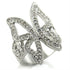 Rhodium brass ring by Turquoise Tiger with a clear top-grade crystal, showcasing a sleek jewelry design.