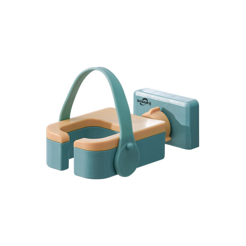 Wall-mounted Maroon Asteria bathroom hair dryer rack, punch-free multifunctional holder for organizing hair tools and accessories.