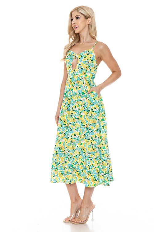 Women’s floral maxi dress by Jade Icarus featuring a flowing fabric and vibrant flower print, perfect for summer wear