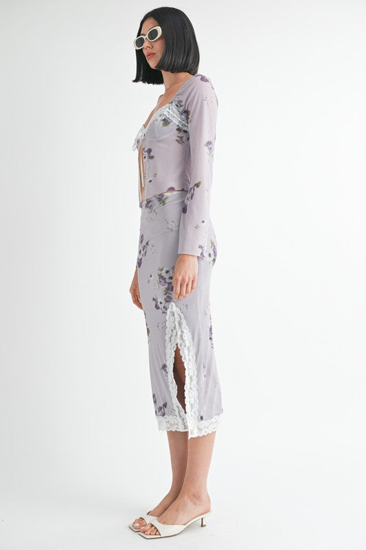 Automotive part from Jade Icarus featuring a floral pattern with lace trim, shown in the product image.