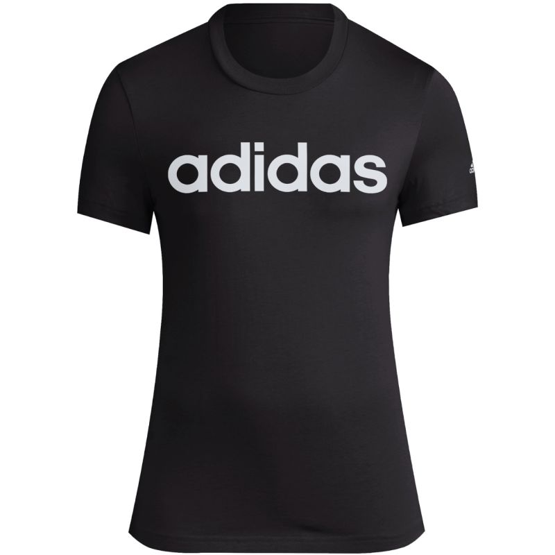 Start2Finish adidas Essentials Slim W GL0769 T-shirt, women’s athletic slim-fit tee in black with adidas branding and crew neckline.