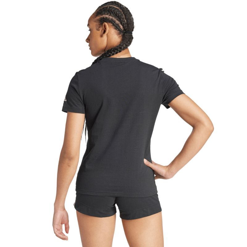 Start2Finish adidas Essentials Slim W GL0769 T-shirt in black, featuring a fitted design and crew neck style.