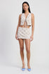 Jade Icarus MINI JACQUARD SKIRT for automotive use, featuring intricate jacquard fabric pattern and sleek design.