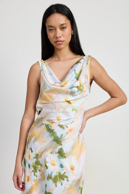 Automotive part from Jade Icarus with floral design, featuring a midi cowl neck style, suitable for vehicle interior decor.