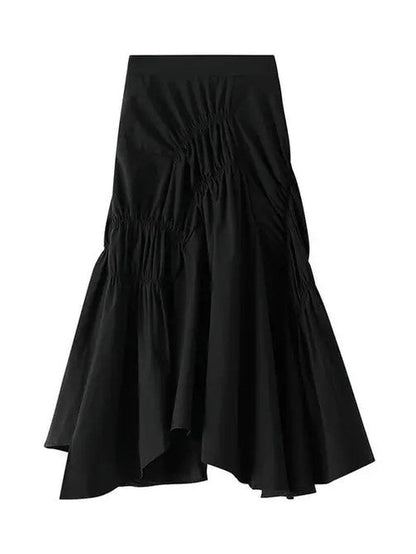 Automotive Jade Icarus ruffled layered skirt with detailed fabric texture and layered design, displayed in a close-up shot.