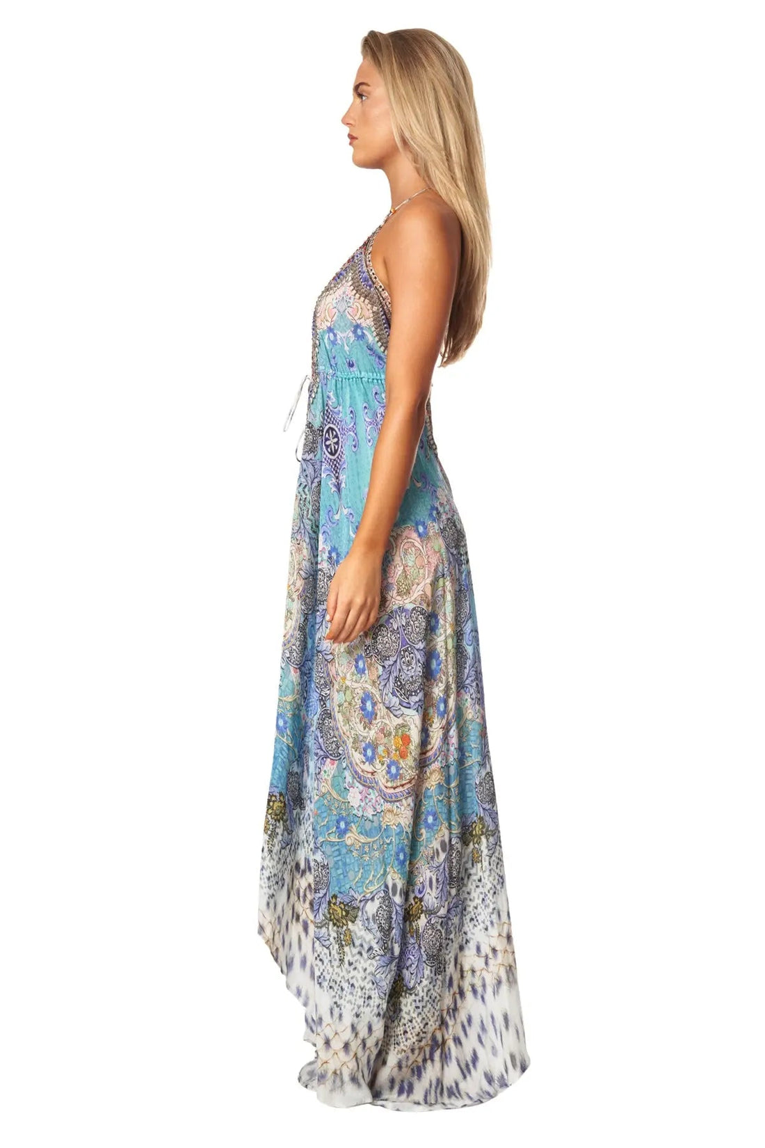 Halter Neck Backless Resort Dresses For Women