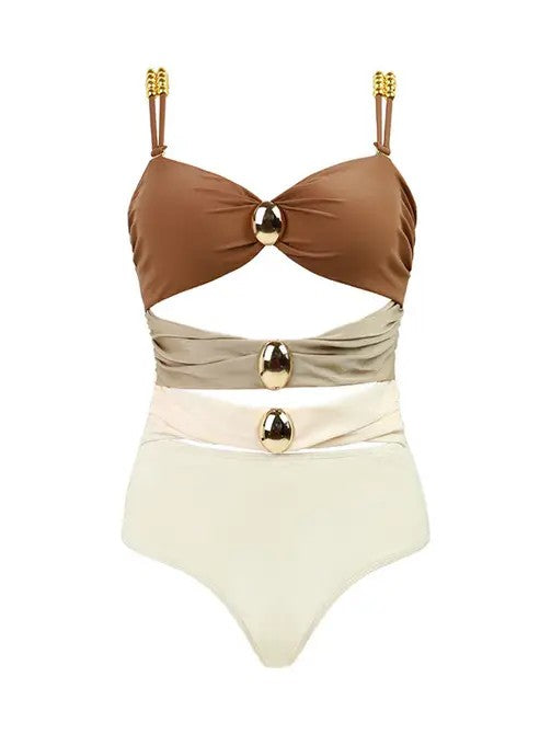 Automotive Jade Icarus one-piece swimsuit featuring sleek design and vibrant colors, displayed on a mannequin.