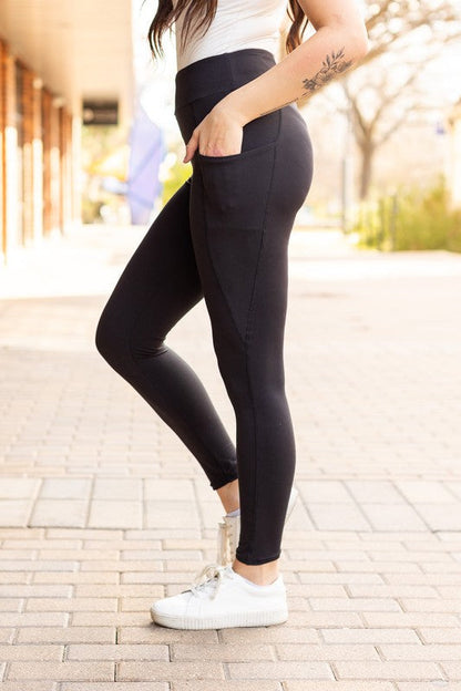 Jade Icarus Sleek Pocket Collection full length leggings for automotive work, shown in a sleek, fitted style with pocket details.