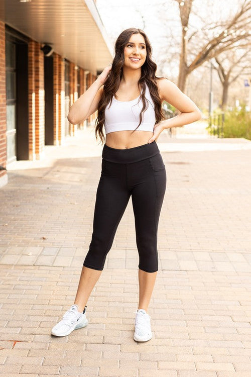 Jade Icarus Sleek Pocket Collection Capri Leggings for automotive enthusiasts, featuring a fitted design and sleek style.