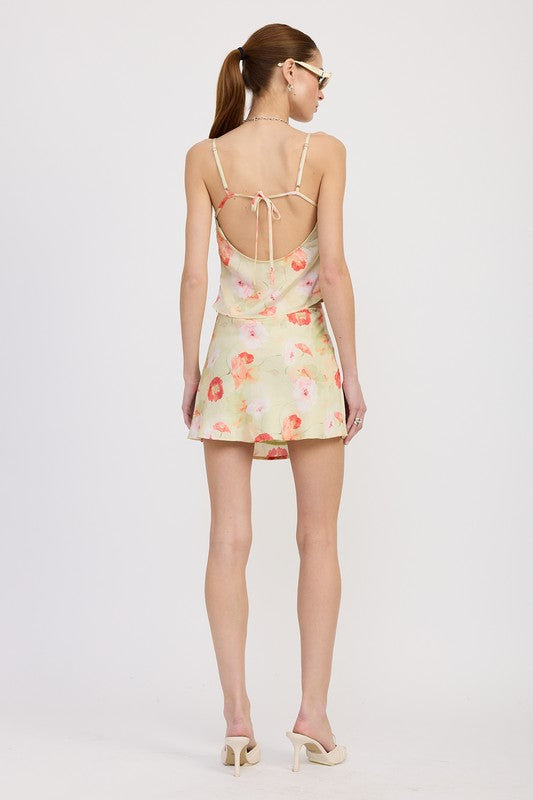 Bias cut mini satin skirt by Jade Icarus, featuring a sleek, shiny satin fabric with a stylish, fitted design.