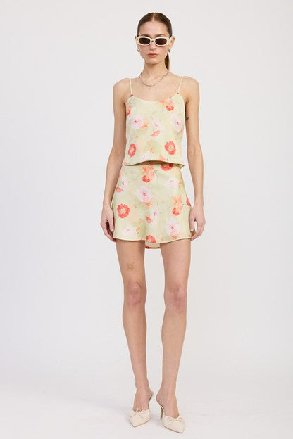 Jade Icarus bias cut mini satin skirt with sleek, shiny fabric and smooth finish, displayed on a plain background.