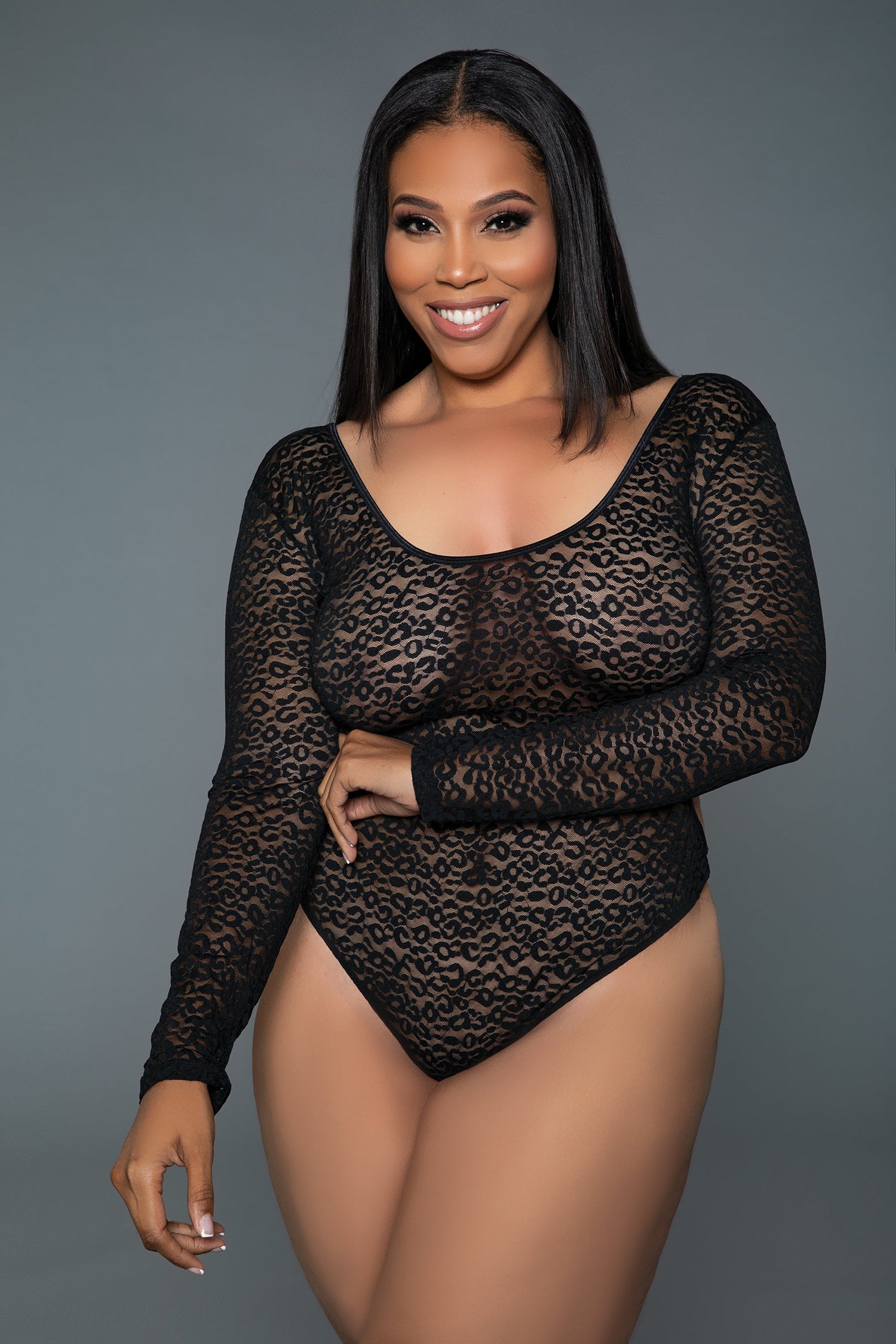 Black The Wildest Bodysuit by Brown Sooty, featuring a sleek lingerie design with intricate details and a fitted silhouette.
