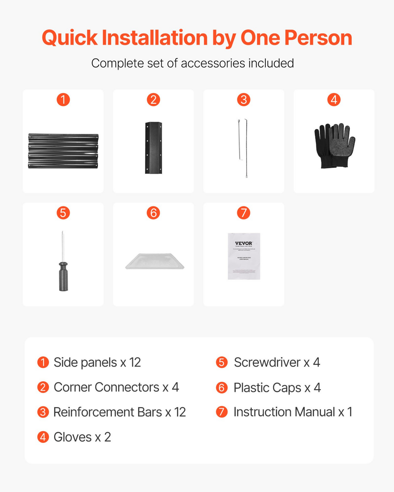 Start2Finish VEVOR metal raised garden bed in dark gray, 8x4 ft outdoor planter with open bottom for vegetables, flowers, herbs.