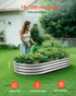 Start2Finish VEVOR metal raised garden bed, 6x3x1 ft galvanized planter box with open bottom for vegetables, flowers, herbs, succulents