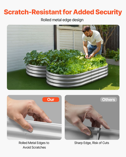 Start2Finish VEVOR metal raised garden bed, 6x3x1 ft galvanized outdoor planter for vegetables, flowers, herbs, succulents.