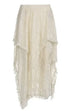 Lace tiered skirt by Jade Icarus featuring intricate lace layers and a flowing, tiered design in a stylish automotive-inspired look.
