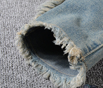 Pear Daisy denim feet moto pants featuring a stylish design, perfect for casual home and garden wear.
