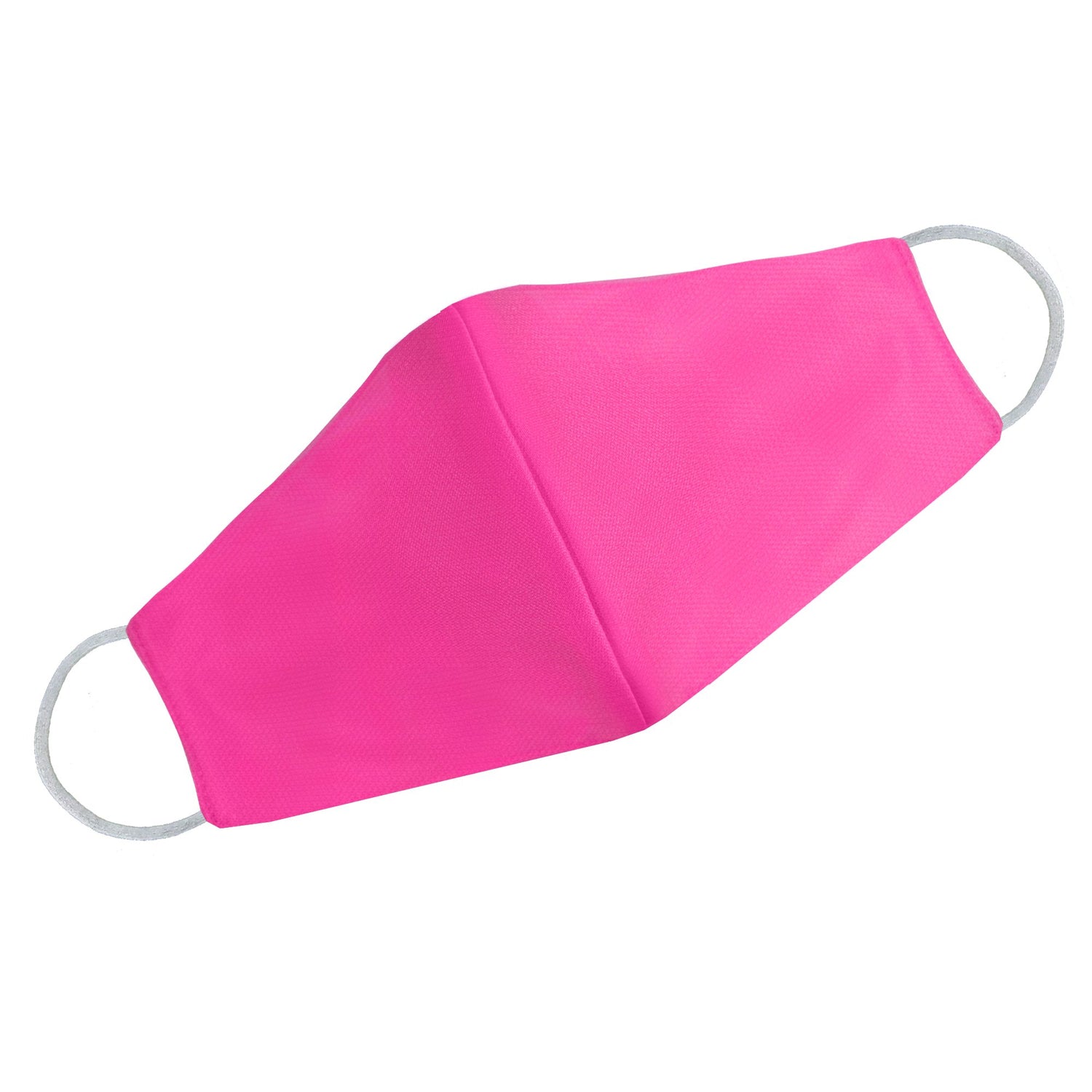 Bright neon pink face mask for women by Cyan Poppy, made of soft fabric, with ear loops and stylish design.