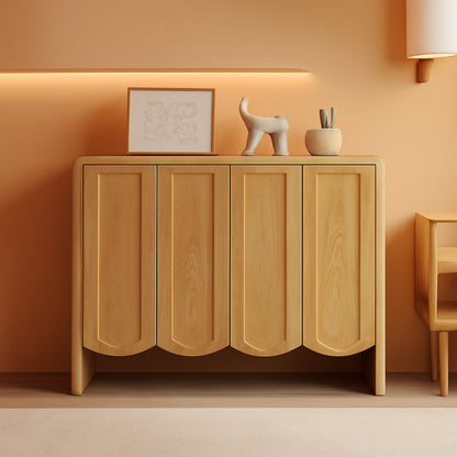 Natural Woodgrain Two Door Adjustable Sideboard Cabinet
