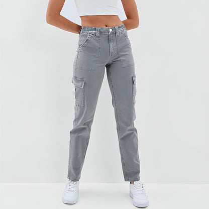Carmine Juneberry UrbanEase™ multi-bag high waist washed jeans with distressed details and fitted silhouette.