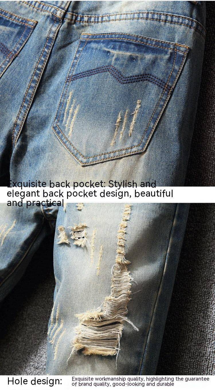 Carmine Juneberry UrbanRip™ Hong Kong Style Ripped Jeans, casual pants with distressed details and frayed hems.