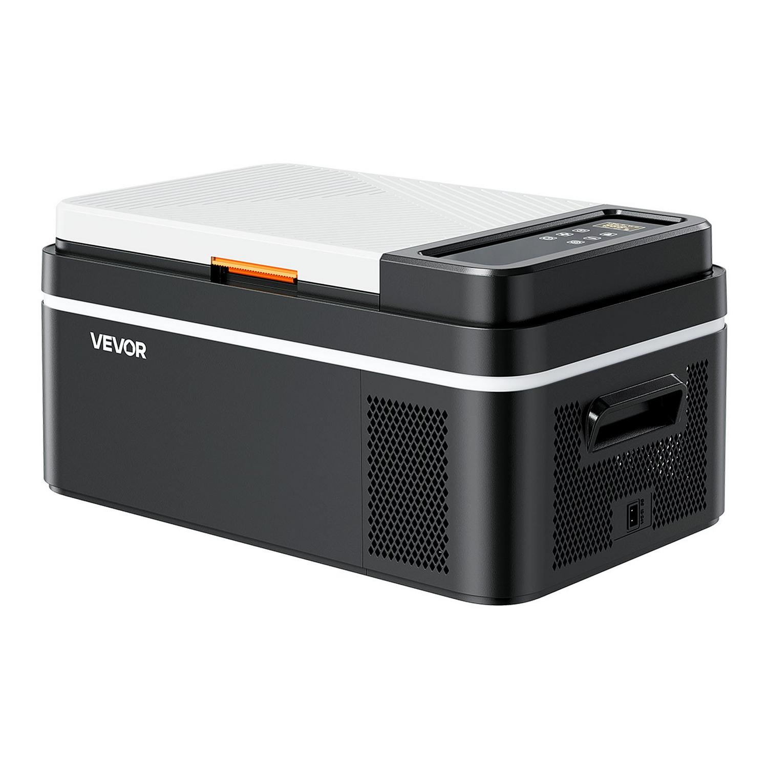 Start2Finish VEVOR car refrigerator with compressor, portable 21 QT cooler, app control, suitable for RVs, camping, and boating.