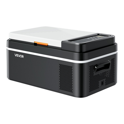 Start2Finish VEVOR car refrigerator with compressor, portable 21 QT cooler, app control, suitable for RVs, camping, and boating.