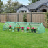 Outsunny walk-in plant greenhouse with three doors, portable garden shelter in taupe color for home and garden use