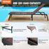 Start2Finish VEVOR outdoor chaise lounge chair with adjustable backrest, aluminum frame, foldable pool and patio recliner in brown.