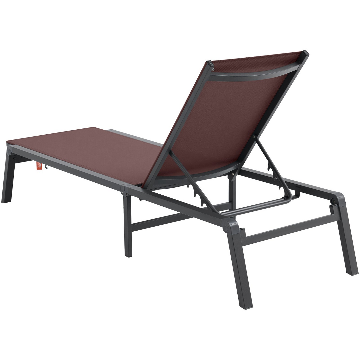 Start2Finish VEVOR outdoor chaise lounge chair in brown, adjustable 5-position aluminum pool recliner for patio, beach, or poolside.