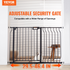 Start2Finish VEVOR baby gate in black, 30 inches high and adjustable width, with pressure mount and walk-through door for stairs and doorways.
