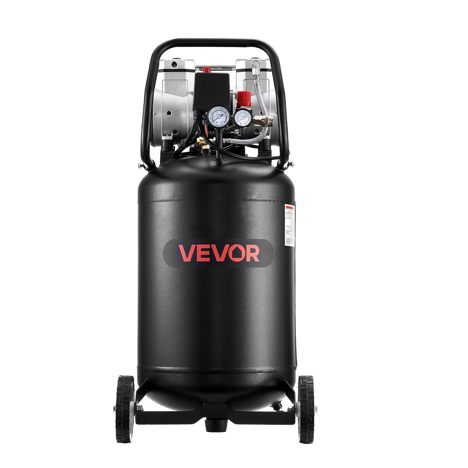 Start2Finish VEVOR 14-gallon air compressor with 2HP motor, portable oil-free tank, ideal for auto repair, tire inflation, and spray painting.