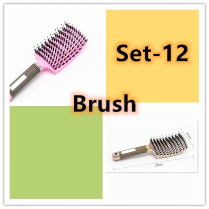 CJDropshipping anti-knot hairbrush for women, detangling brush with ergonomic handle, suitable for smooth, tangle-free hair.