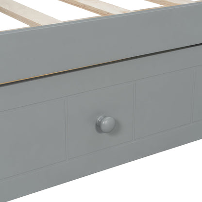 Twin size Sangria Beech canopy day bed with two drawers, sturdy bedroom furniture frame with a decorative canopy and storage drawers.