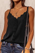 Black spaghetti straps buttoned V-neck vest for women, featuring a stylish fit and classic design from Lavender Pallas.