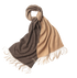 Degradé brown and camel woven lambswool scarf from Start2Finish, showcasing soft, textured fabric and stylish color gradient.
