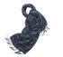 Start2Finish check Lambswool scarf in woven navy and camel, soft and warm apparel accessory with classic pattern.