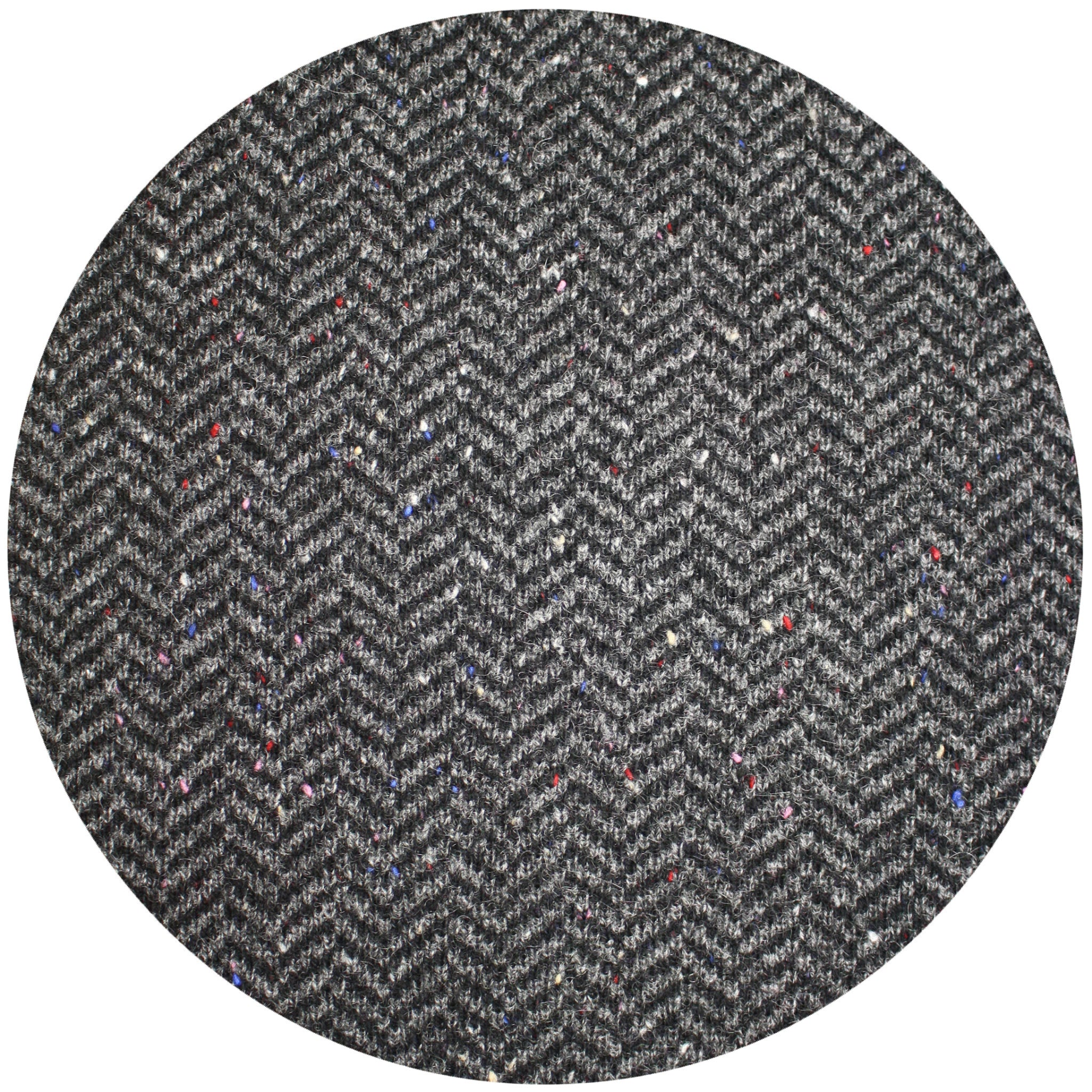 Start2Finish herringbone Donegal knitted cashmere scarf in Kembla Grey and Blue, featuring a luxurious soft texture and classic pattern.